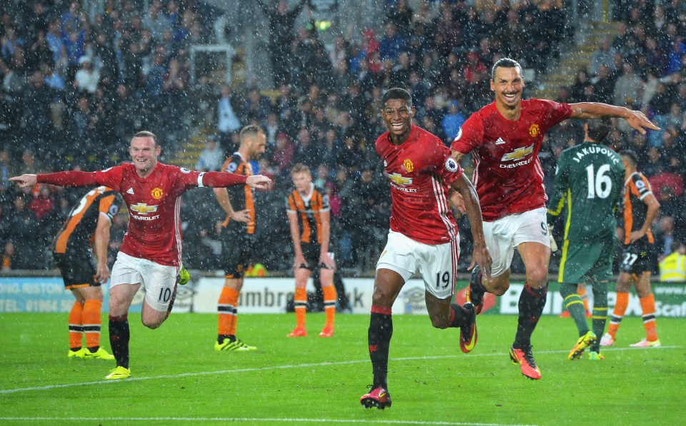  Marcus Rashford celebrates his winner against Hull