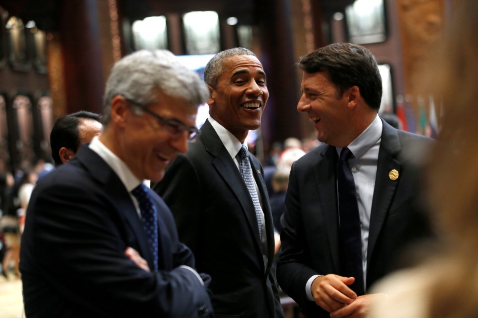  He shares a laugh with Barack Obama, but was left bashful after the incident