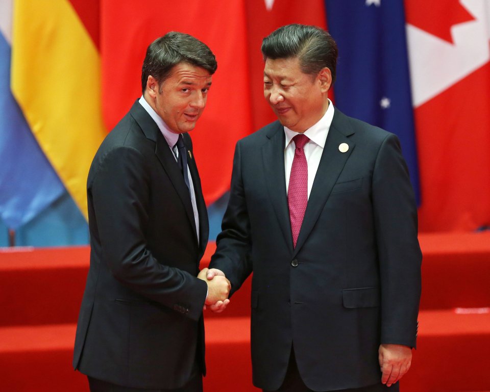  Mr Renzi was with a host of other world leaders at the G20 summit in Hangzhou