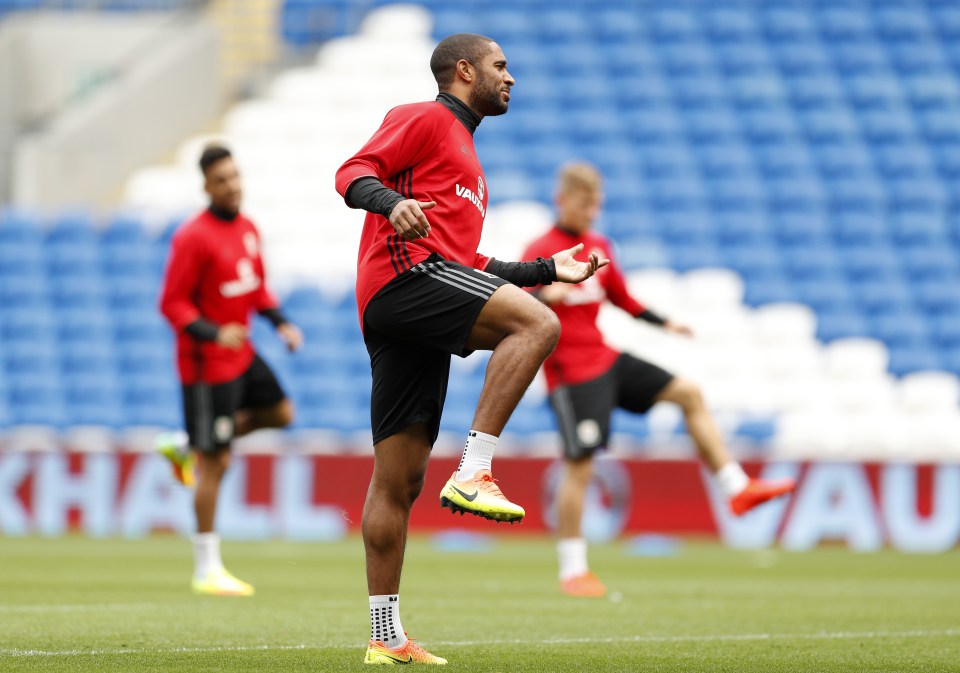  Ashley Williams in training at the Cardiff City Stadium where Wales play home matches