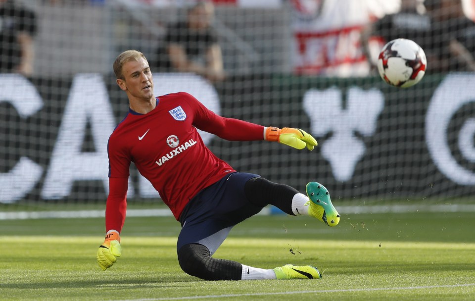 Joe Hart warmed up for England in confident manner, but looked shaky during first half