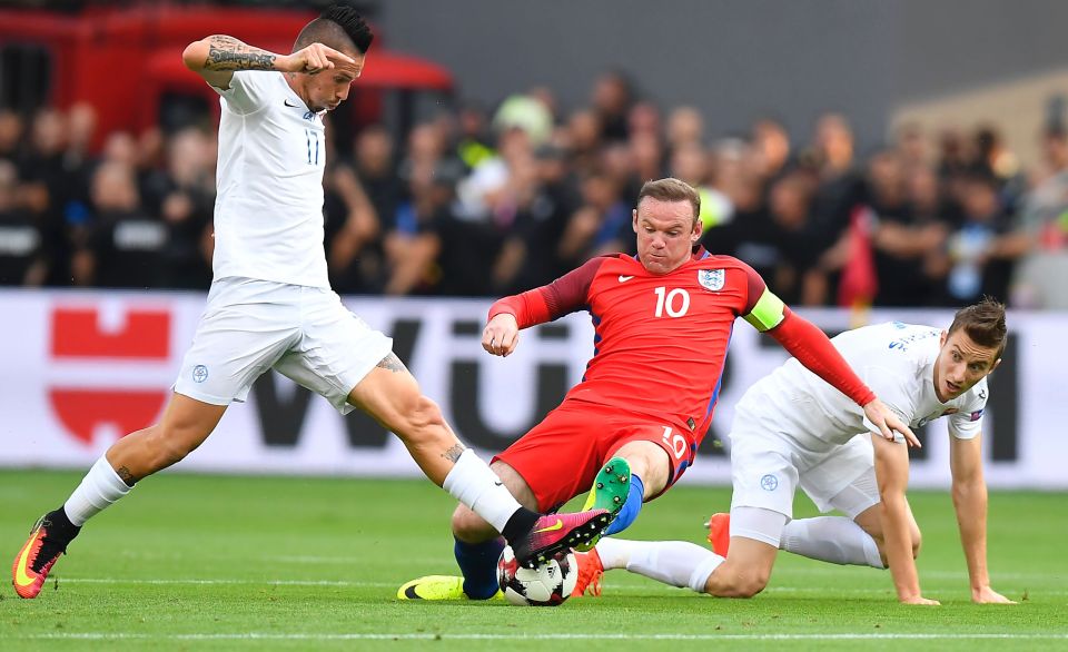 Wayne Rooney hardly touched the ball in the attacking third of the pitch in the first half against Slovakia