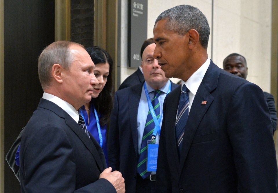  Putin and Obama shared a tense handshake at the G20 meeting in China yesterday