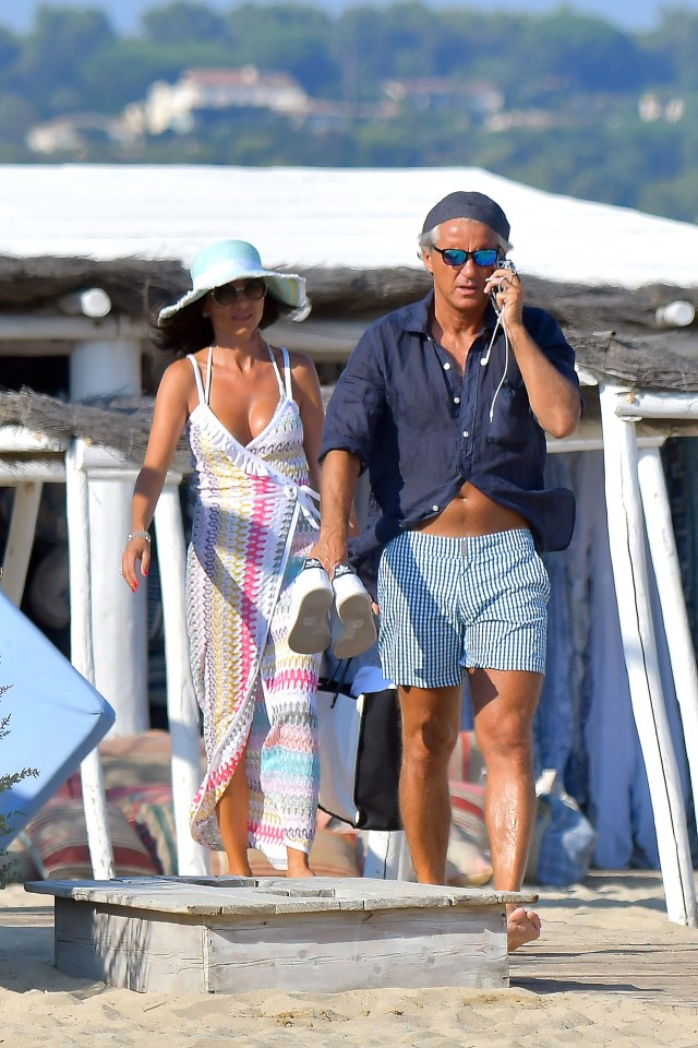  Robert Mancini strolls along the beach of Saint-Tropez