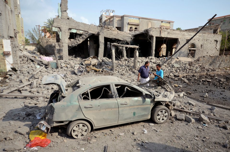  The site of a Saudi-led air strike in Yemen earlier this week