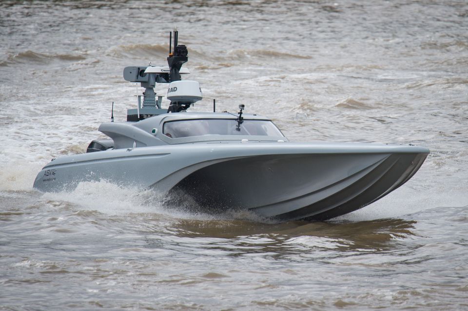  The Maritime Autonomy Surface Testbed speeds along The Thames on a test voyage