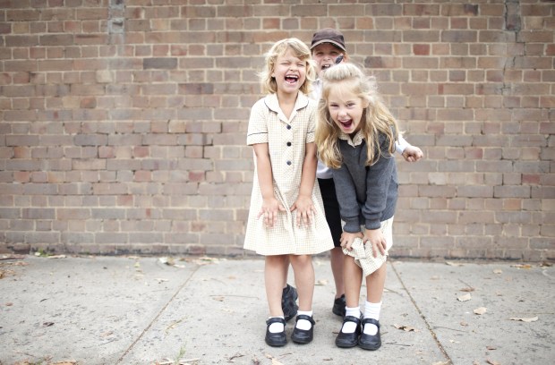 Friends at school in uniform