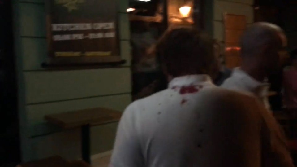  Bloody clashes erupted between fans, leading to the arrest of at least six England supporters