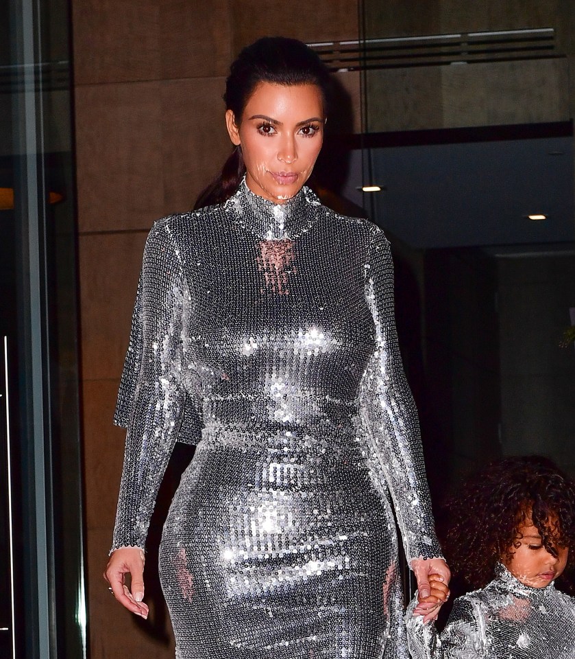  Kim is a big fan of metallics at the moment