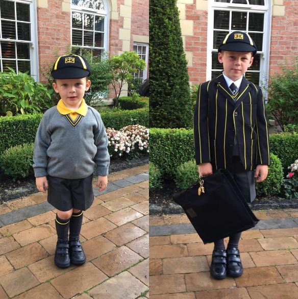  Proud parent Wayne uploaded a series of shots to Twitter this morning of his kids Klay, left, and Kai, right, in their smart school uniforms