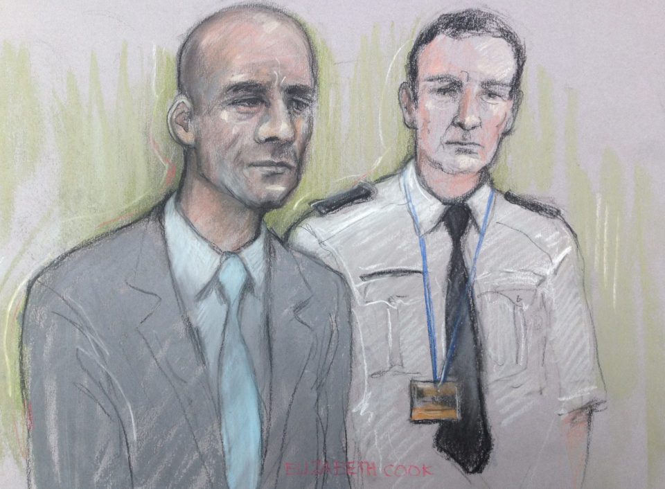  A court sketch from today shows Halliwell at Bristol Crown Court where he has denied killing Ms Godden