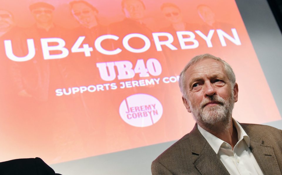  Jeremy Corbyn has been declared as 'the only one willing to speak up for working people', according to reggae band UB40