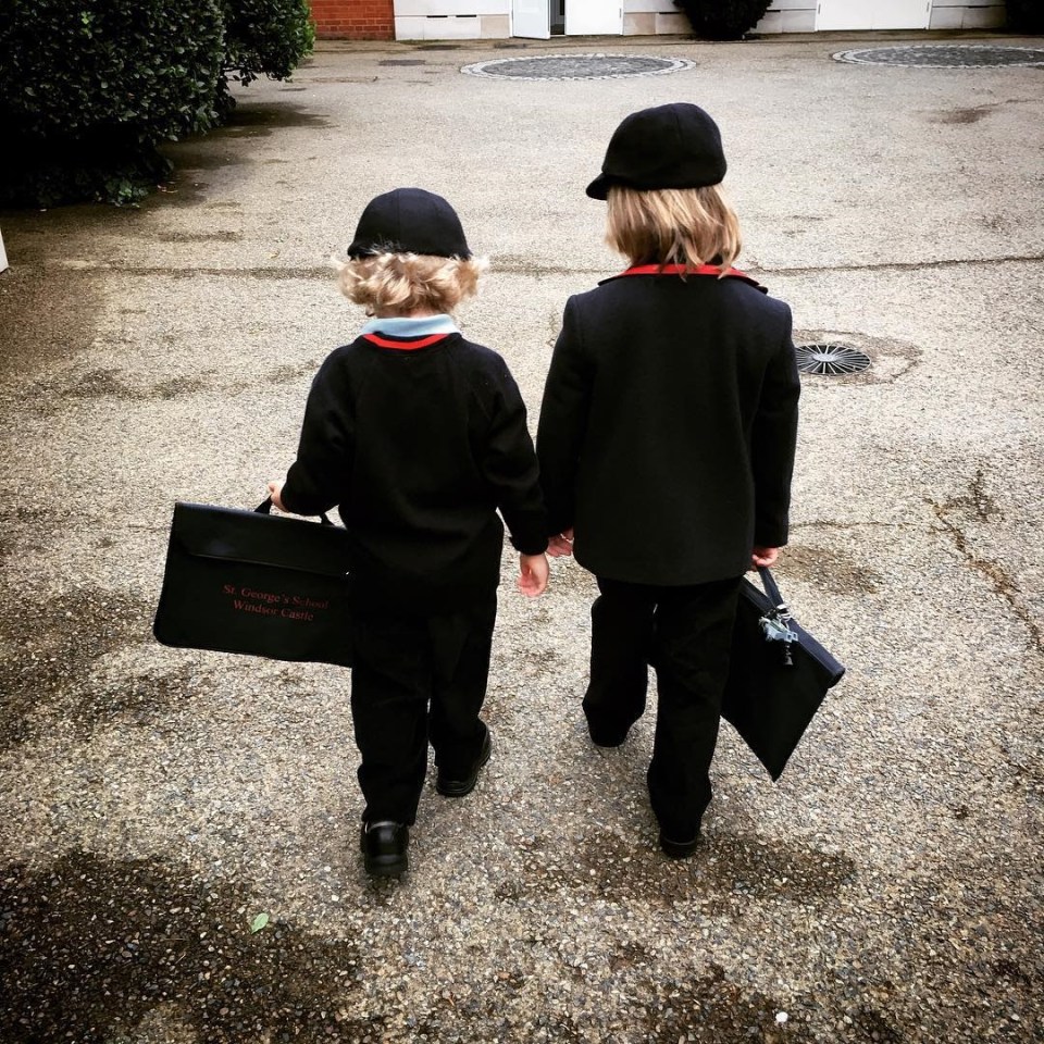  Elton John and David Furnish's children on their first day back at school