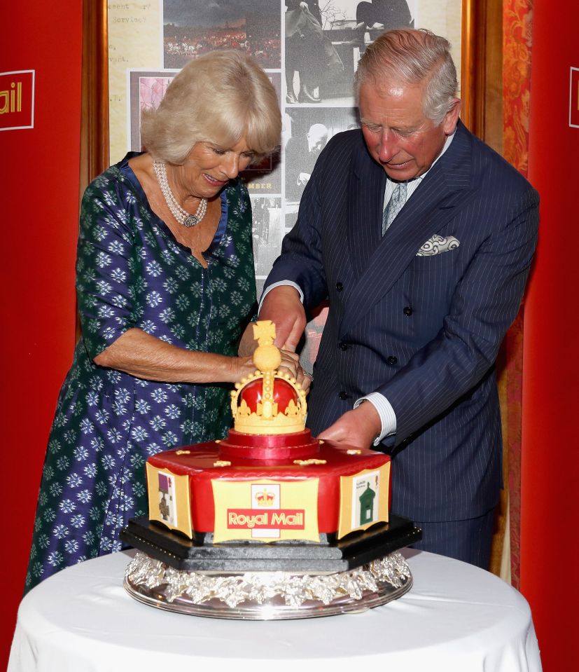  The royal couple cut a cake at the celebration