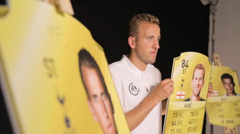  Tottenham striker Harry Kane is clearly ecstatic with his rating on Fifa 17...