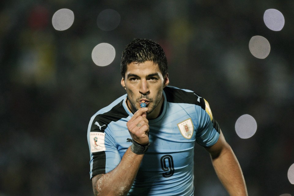  Suarez did his usual wrist and finger kissing routine before pulling out a small toy