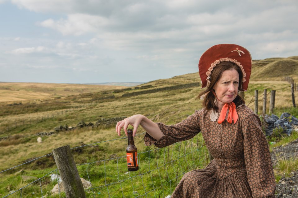 'Emily Bronte' shows her disgust in the state her beloved Yorkshire moors have been left by 'dirty doggers'