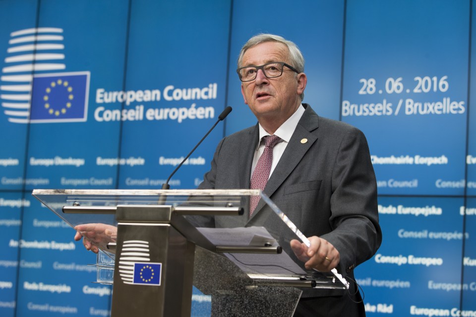  British blast . . . Juncker claims the Union faces an 'existential threat' of break-up