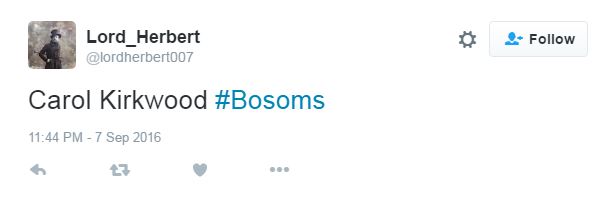  Another simply wrote #bosoms