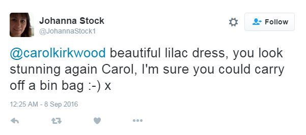  Carol also received compliments from female viewers