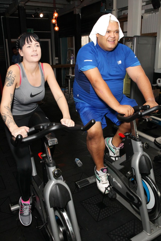  The couple added some cycling to their cardio heavy session