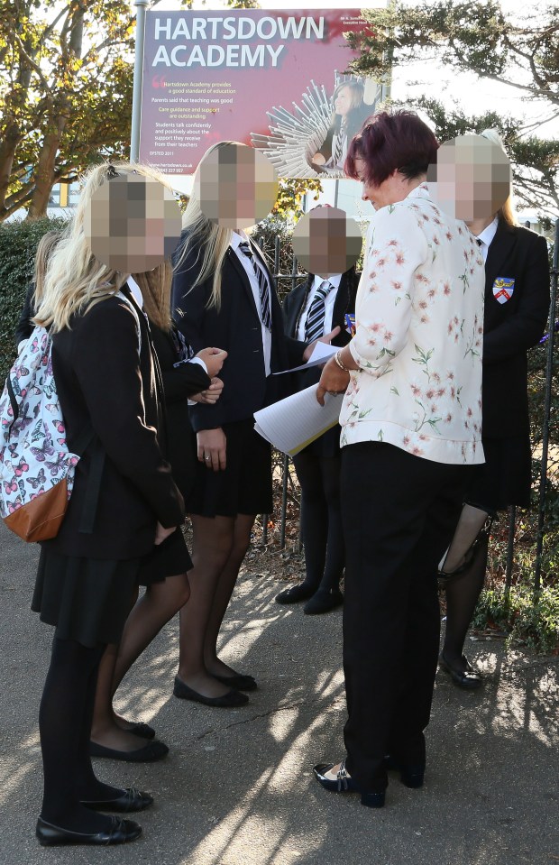  Pupils were only let through the gates at Hartsdown one by one today