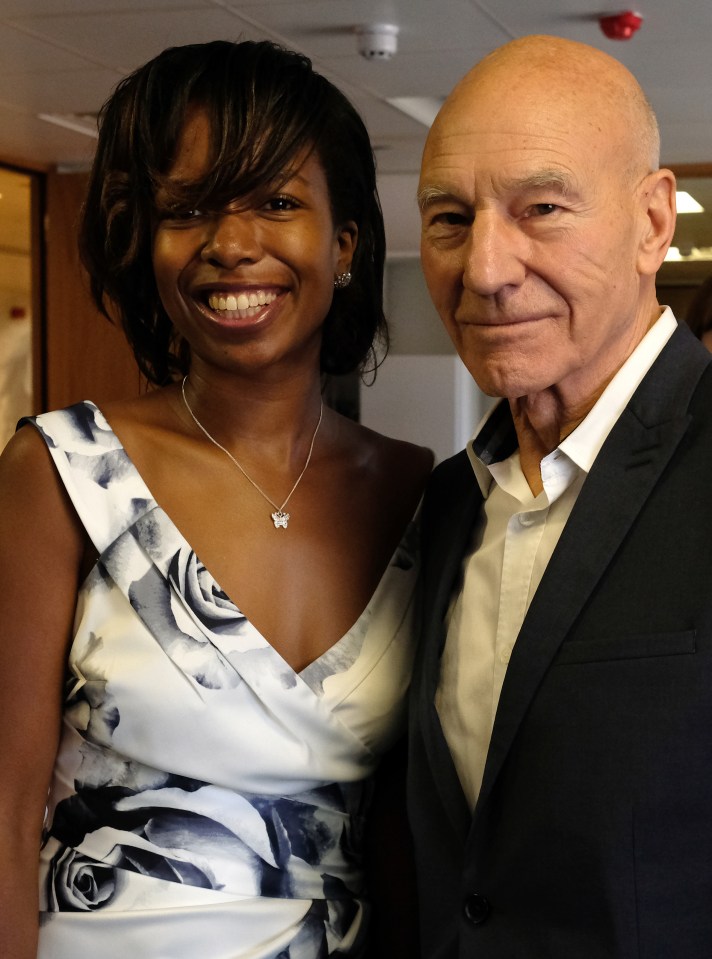 Sir Patrick Stewart poses for snap with DV survivor Melanie Clarke