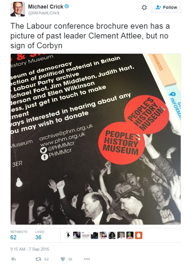  Michael Crick's tweets about the Labour Party conference brochure provoked a lot of response online