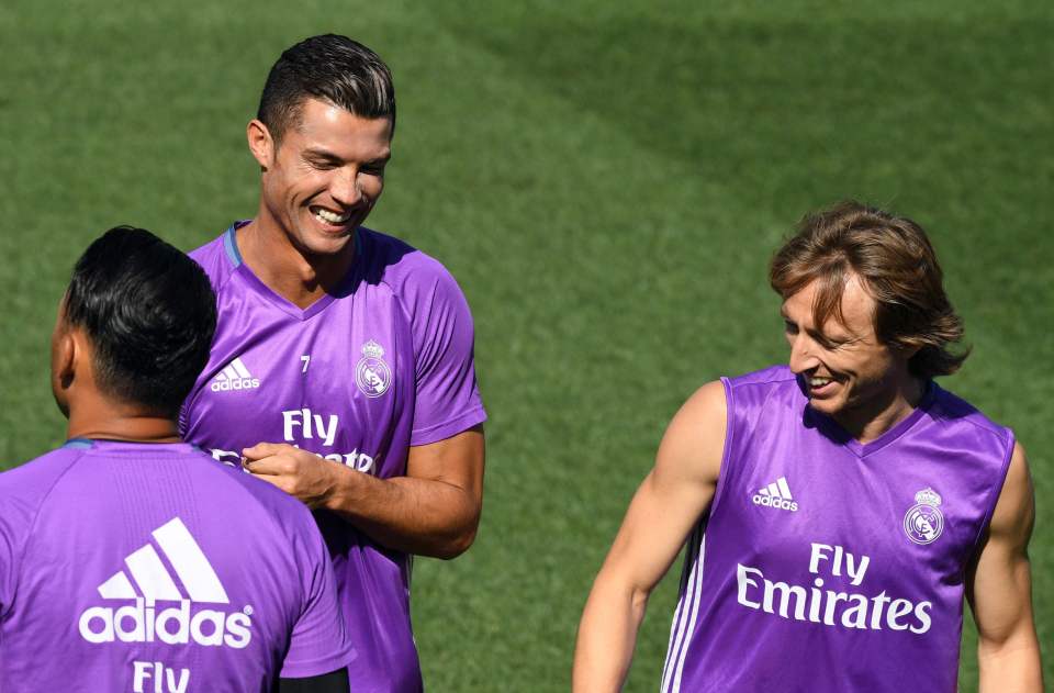 All jokes in training just moments before Ronaldo is left red faced 