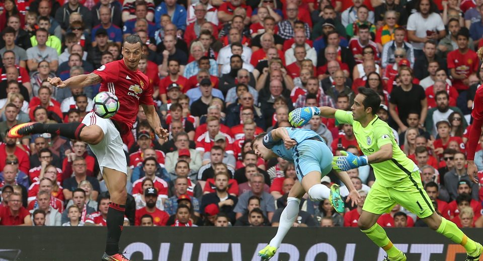  Ibrahimovic had earlier scored his side's only goal as Manchester United lost 2-1 at home to Manchester City