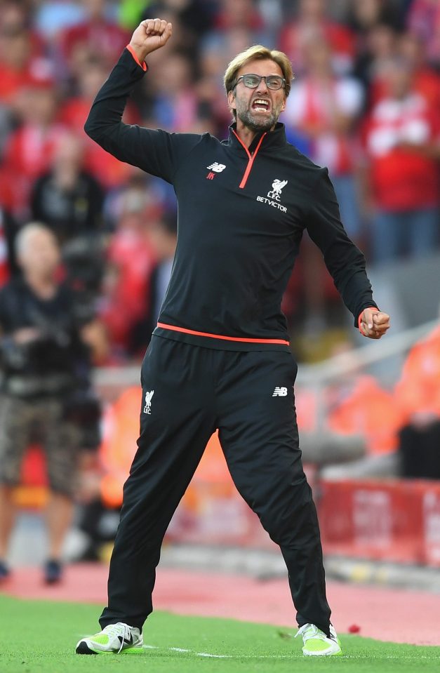  Klopp as he watched his side clinch victory over the champions