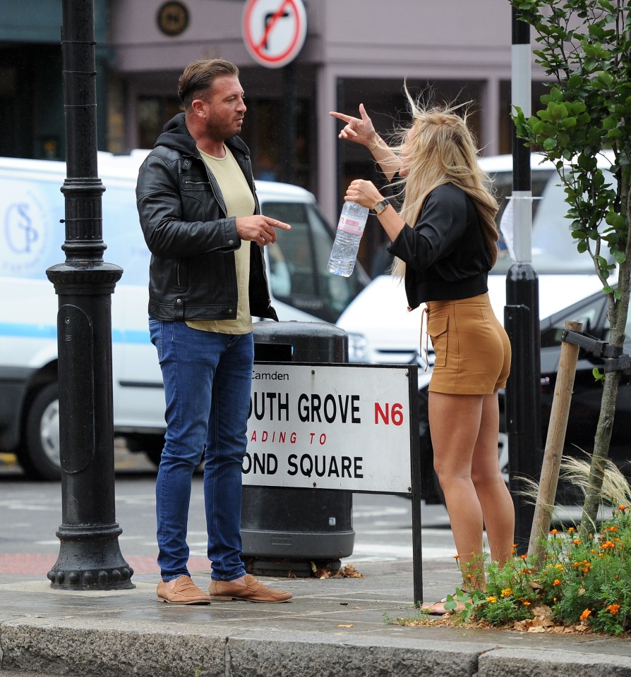  She can also be seen gesticulating wildly at him in her anger