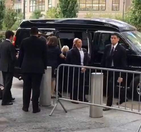  Clinton was filmed collapsing at a 9/11 memorial last month and later revealed she was diagnosed with pneumonia