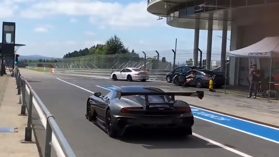 The beautiful Aston Martin Vulcan makes its way onto the famous German race track