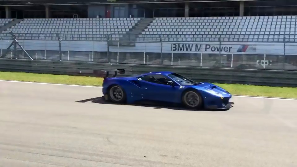 The Ferrari 488 GT3 in blue