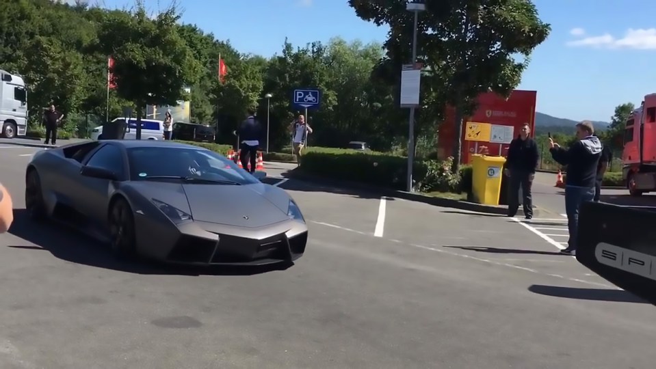 A Lamborghini Reventon makes its way into the Nurburgring