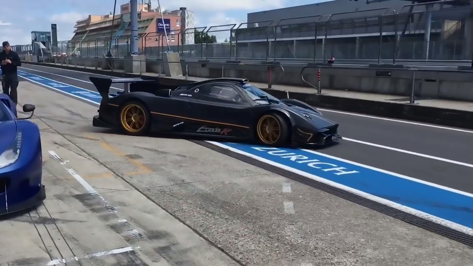 The Pagani Zonda R on the track, which only 15 of have been made with a whopping £3m price tag