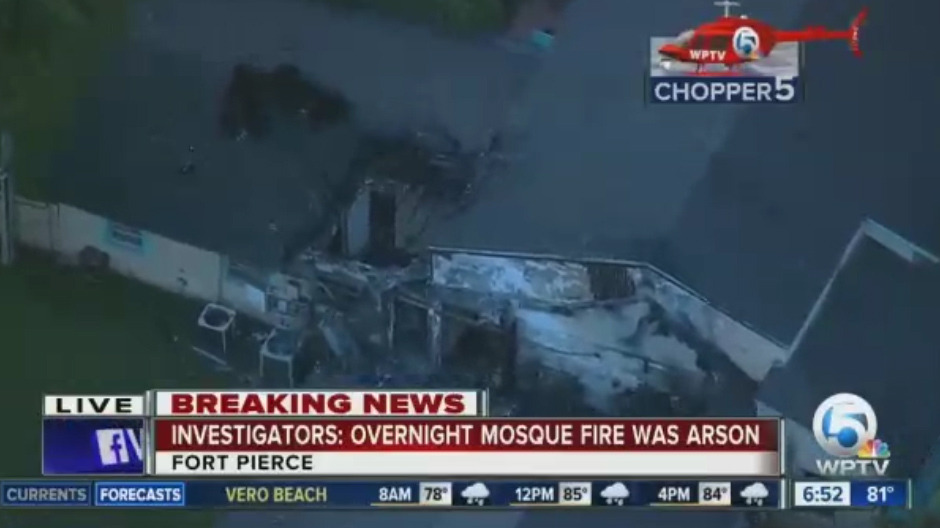  Helicopter images from a TV report appear to show some of the damage caused by the fire