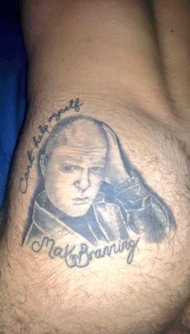 Jake didn't reveal the identity of the man behind the tattoo, which features the actor as his EastEnders character Max Branning