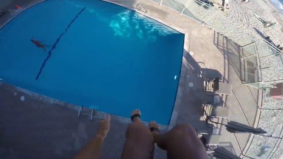  With just feet to go he is dangerously near the side of the pool