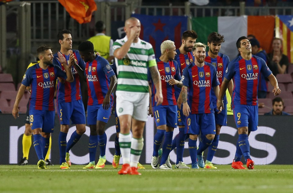 The contrasting reactions said it all as Barcelona ran riot against Celtic