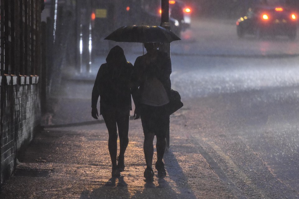 Torrential rain came at the end of a day that say Kent record the hottest September temperature since 1911