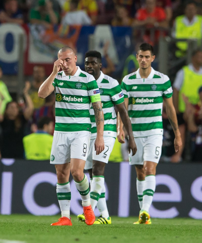 Celtic's players were hit for seven in the Camp Nou