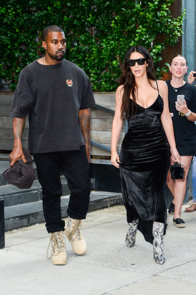  She paired the dress with snake skin boots as she stepped out with Kanye in New York