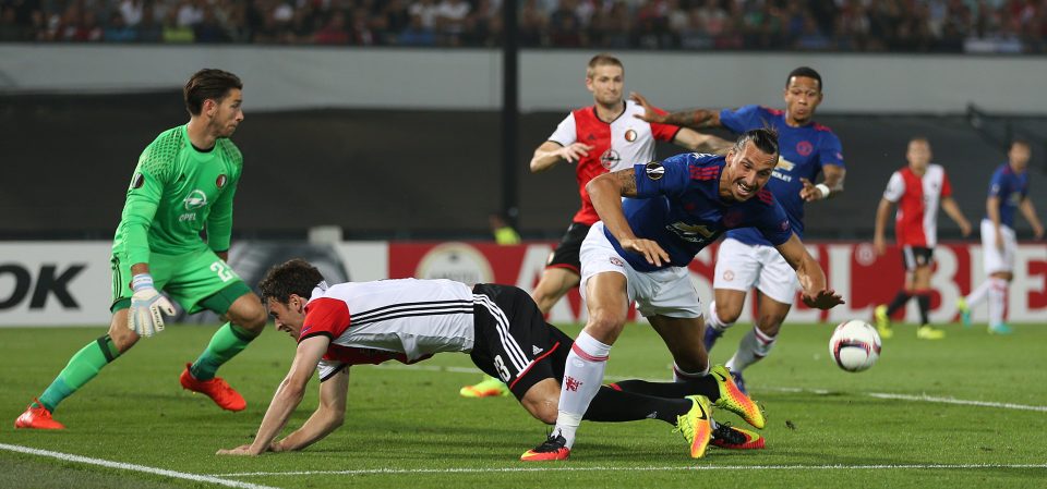  Veteran Ibrahimovic featured in the Europa League clash at home to Feyenoord