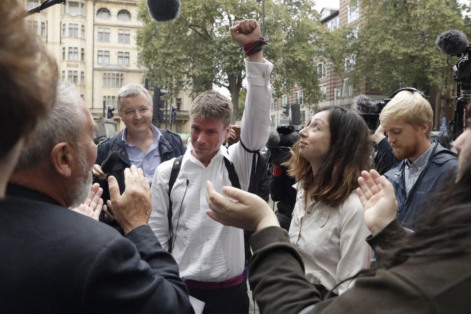  Supporters gathered outside the court to listen to the Love family's reaction after the extradition ruling