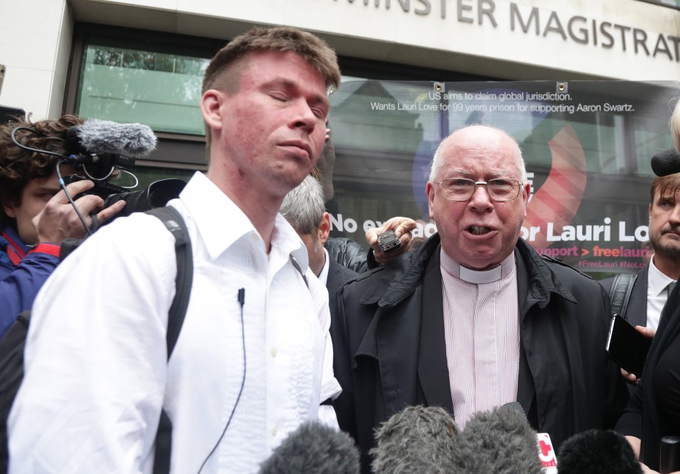  Lauri Love, left, with his father Rex Alexander Love, who has said there was no justice in the ruling