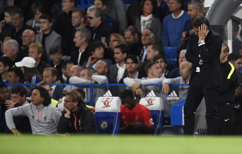  Chelsea boss Antonio Conte cut a frustrated figure on the sideline