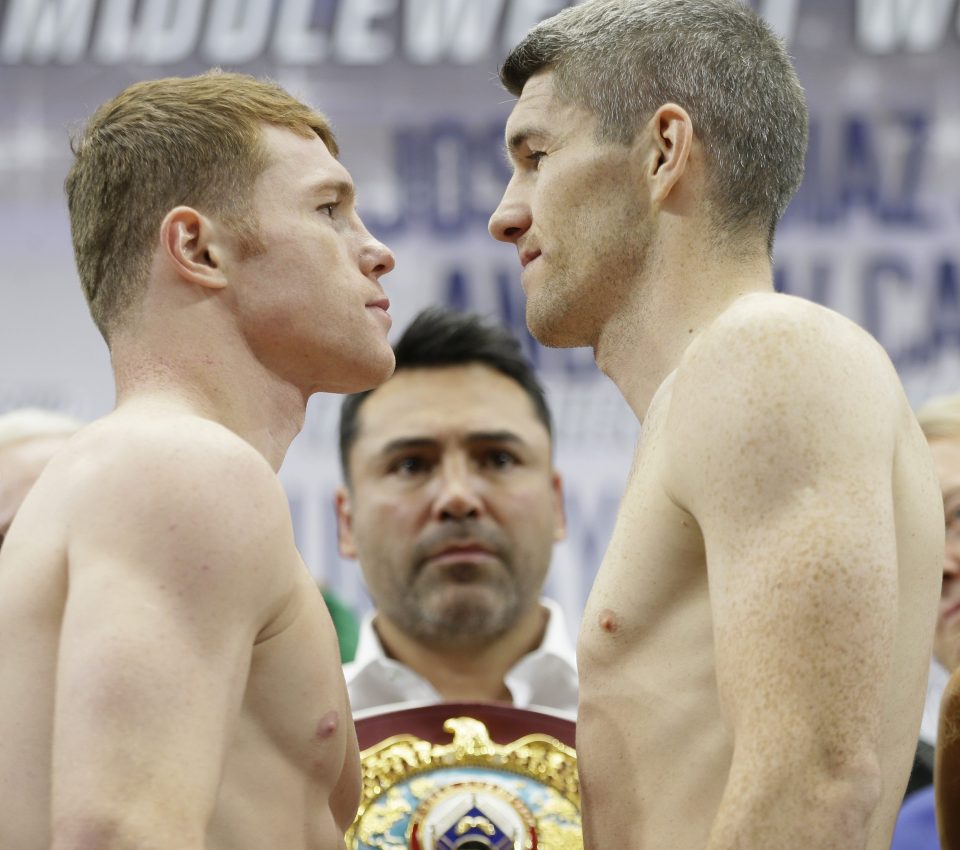 Canelo Alvarez, left, and Liam Smith