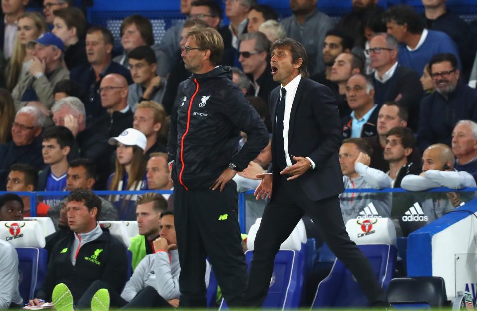  Klopp and Conte were animated figures on the touchline